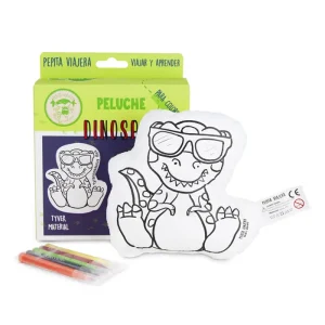 Decora Tu Peluche de Dinosaurio Juguete Para Colorear Lavable - Pepita Viajera