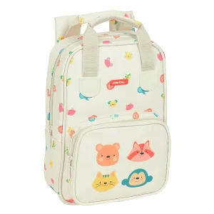 Mochila Infantil Preescolar Con Asas Cabecitas De Animalitos - Mochila Guardería Animales - Mochila Guardería Facil Limpieza Animalitos - Safta