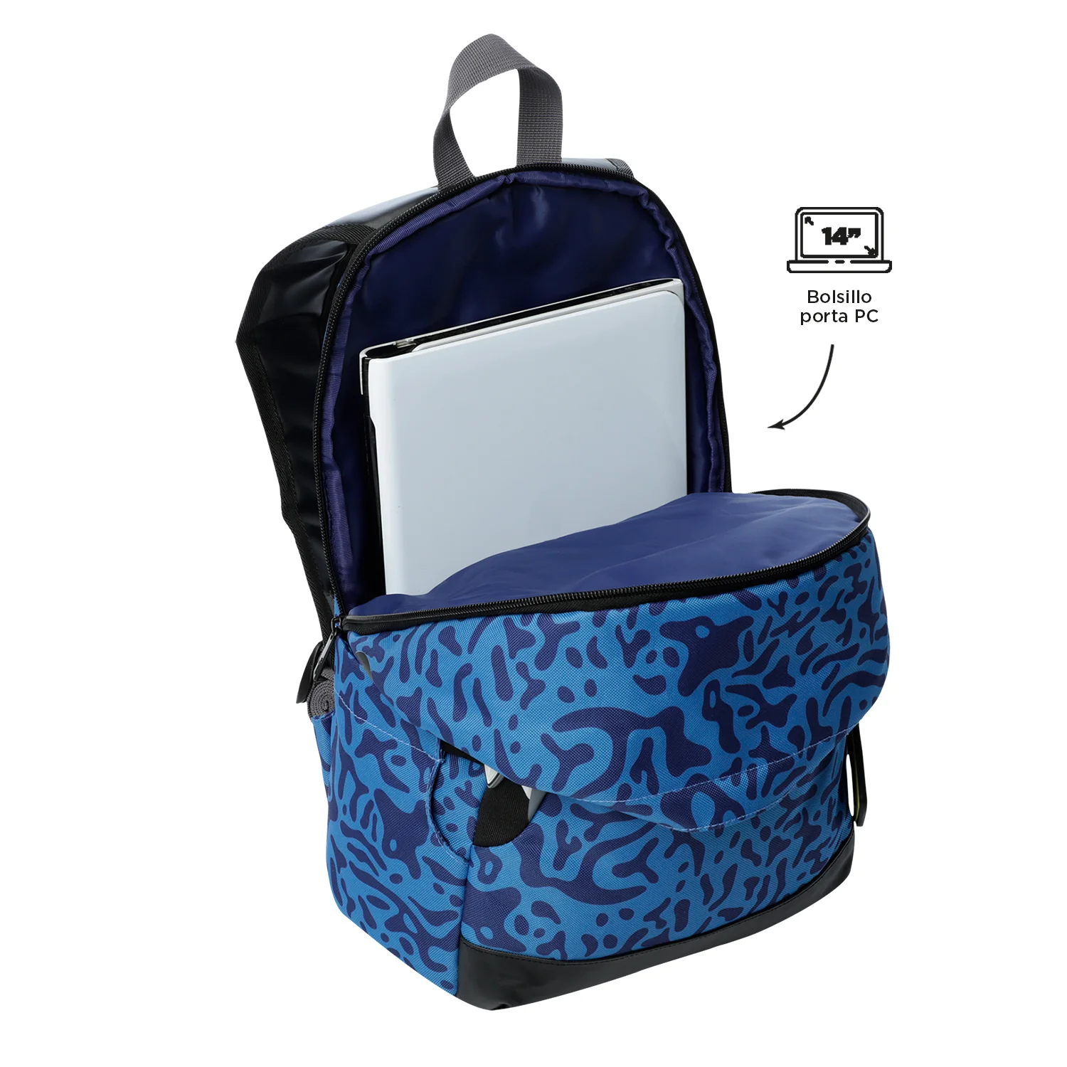 Mochila Escolar Sharky Dientes De Tiburón Talla M - Totto - Imagen 3