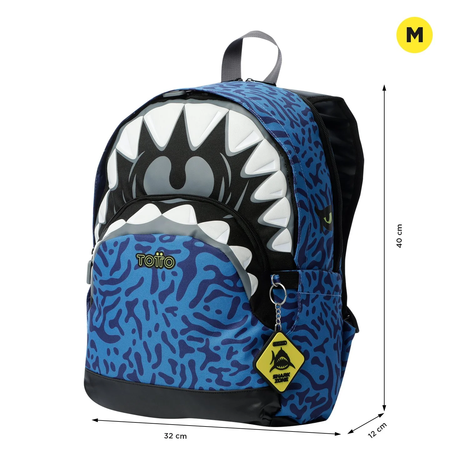 Mochila Escolar Sharky Dientes De Tiburón Talla M - Totto - Imagen 5